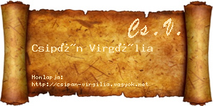 Csipán Virgília névjegykártya